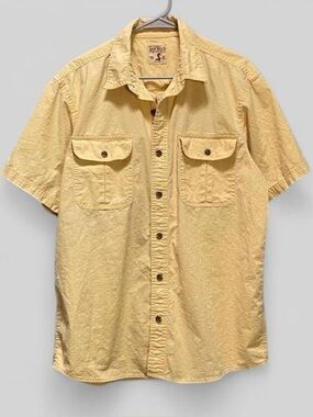 RedHead Yellow Cotton Fishing Shirt Short Sleeve Button Up Men's